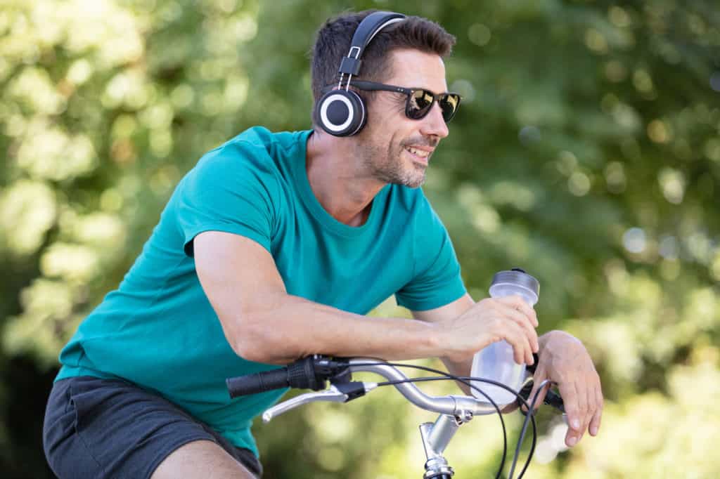 man riding bike to help with sciatica