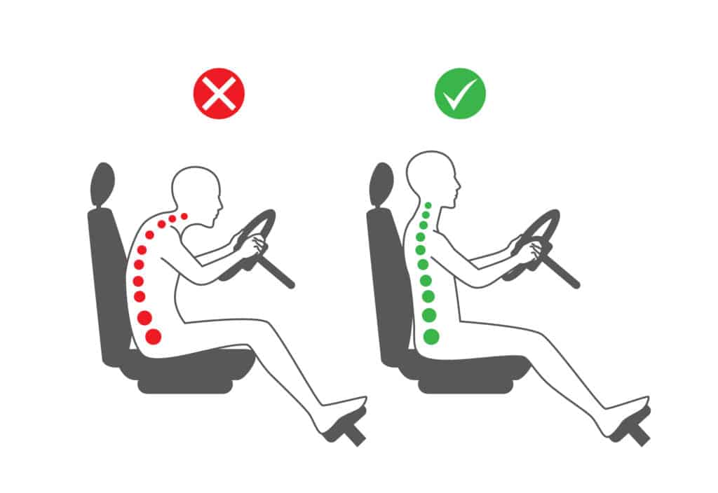 best posture for back pain while driving