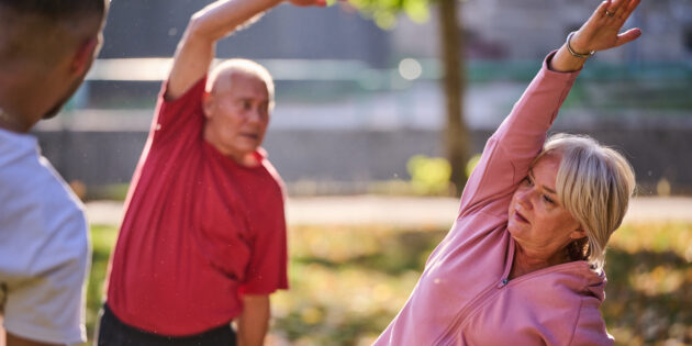 a group of people doing outdoor activity for their new year's resolutions