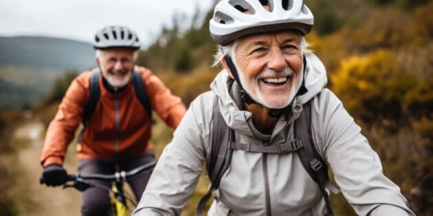 physical therapy for seniors active couple riding through countryside