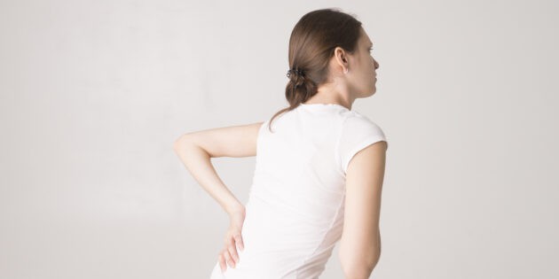 woman with stress and back pain