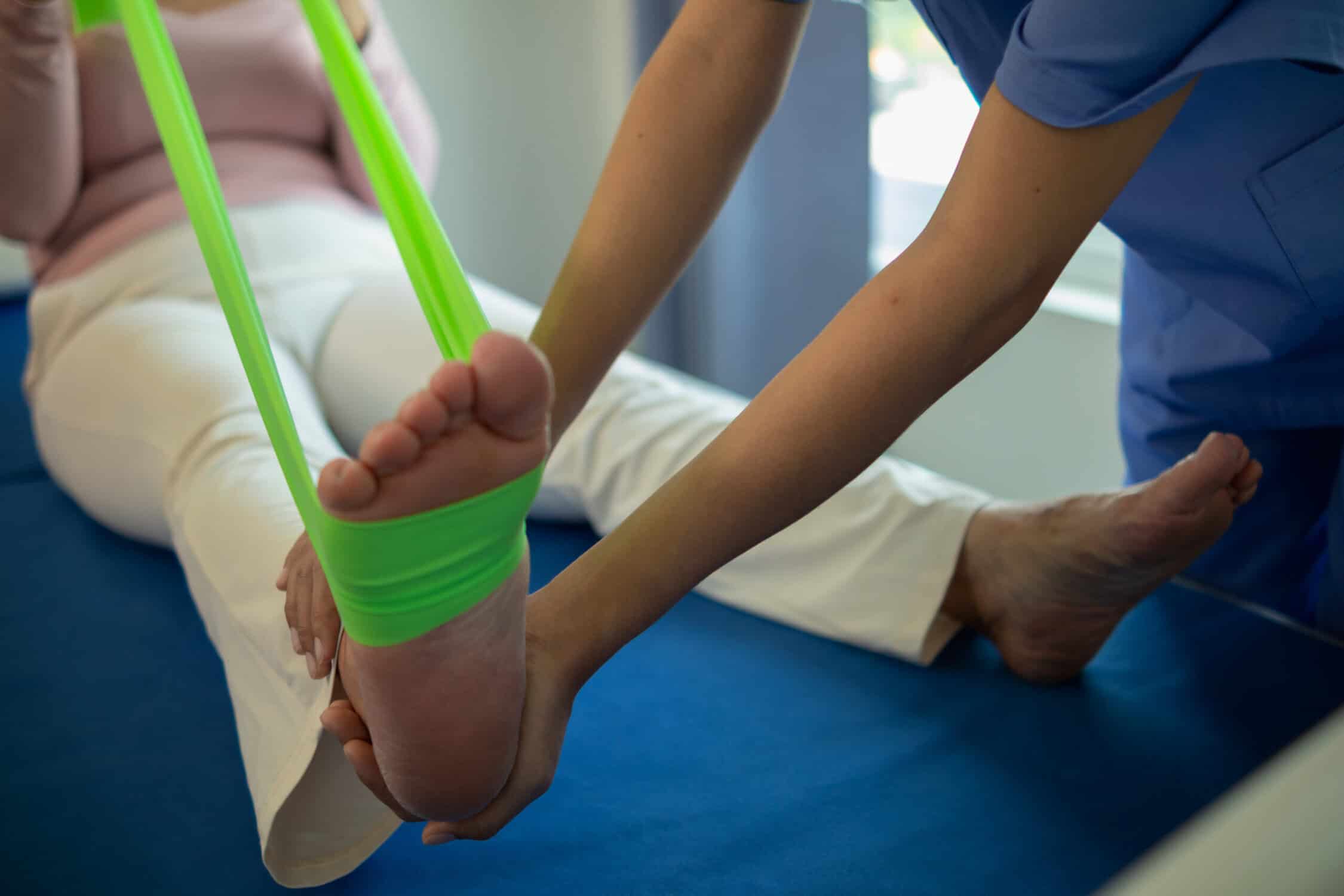 woman doing physical therapy